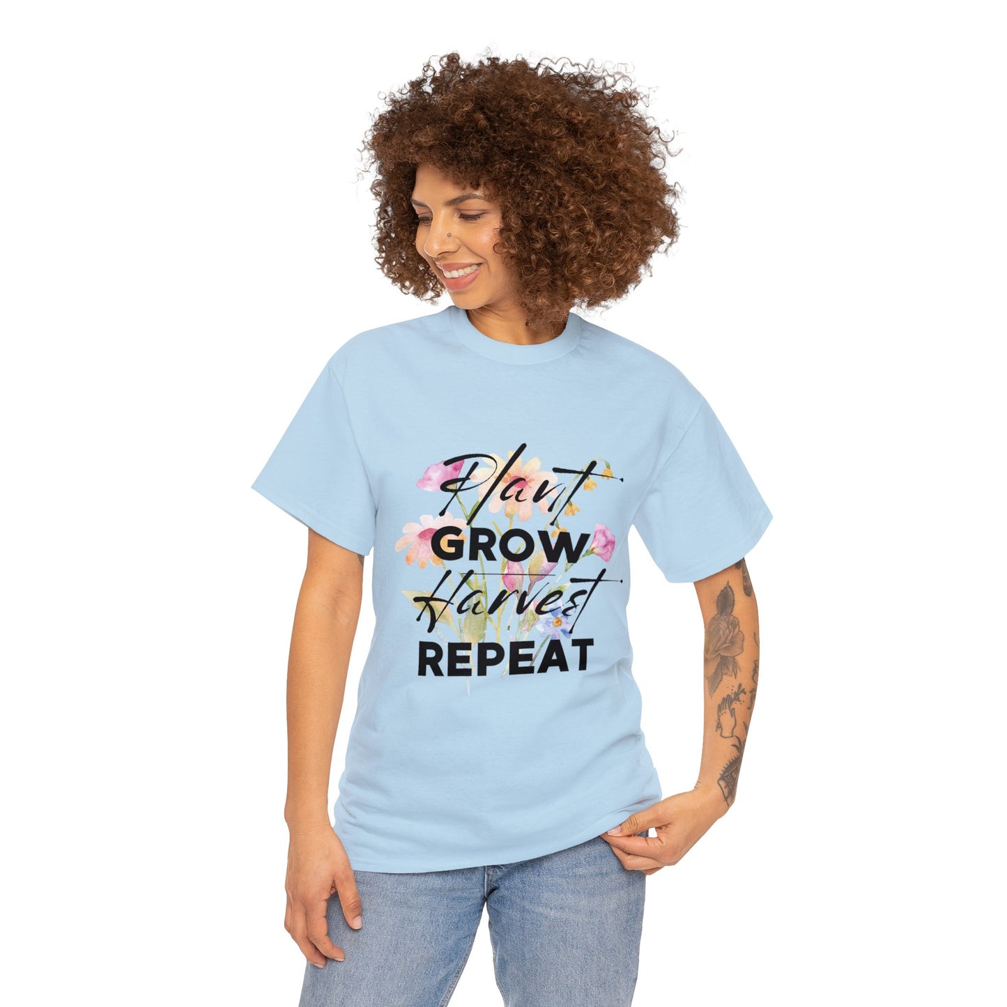 Plant. Grow. Harvest. Repeat. - Unisex Heavy Cotton Tee