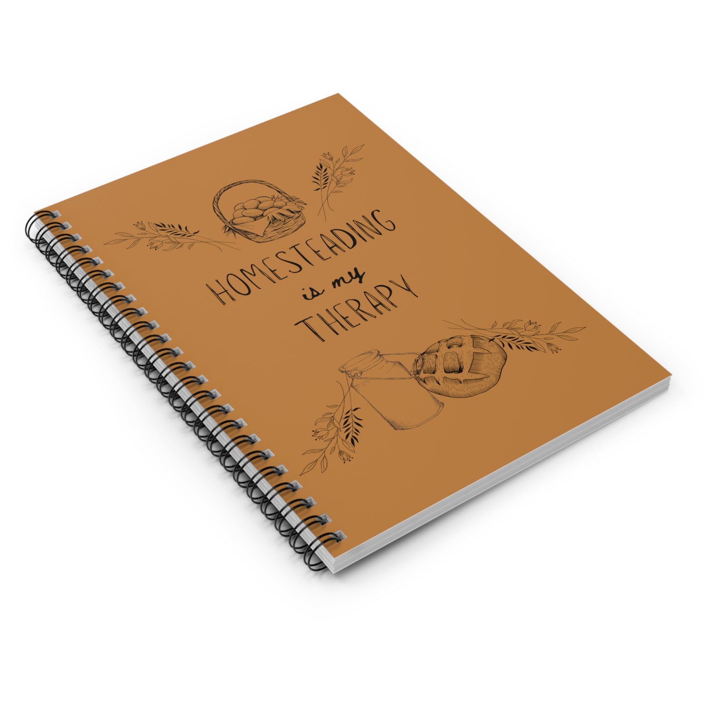 Homesteading Is My Therapy - Spiral Notebook - Ruled Line