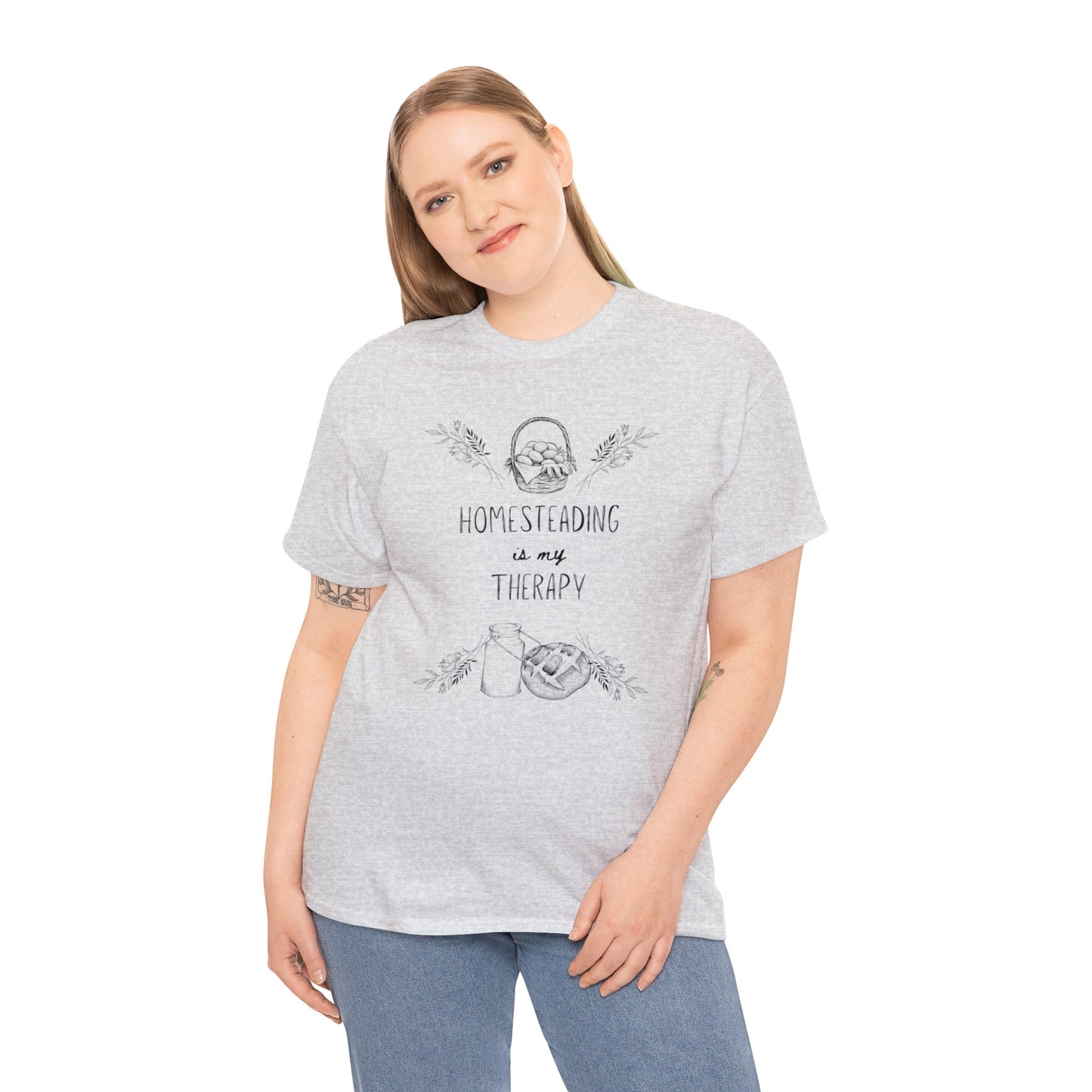 Homesteading Is My Therapy - Unisex Heavy Cotton Tee