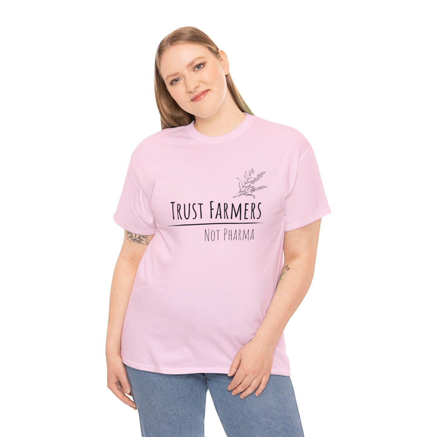 Trust Farmers Not Pharma - Unisex Heavy Cotton Tee