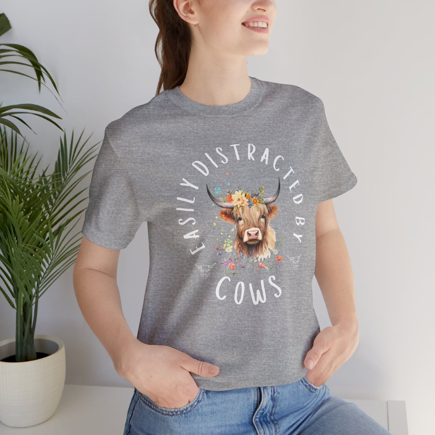 Easily Distracted By Cows - Unisex Jersey Short Sleeve Tee