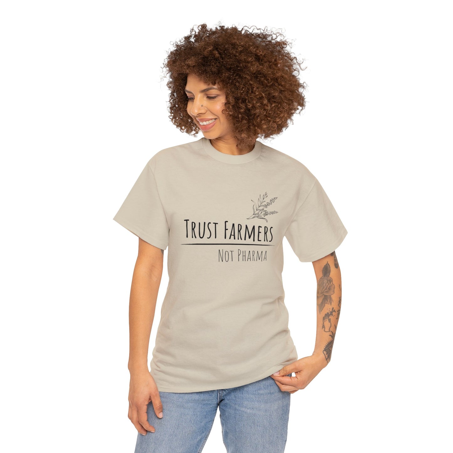 Trust Farmers Not Pharma - Unisex Heavy Cotton Tee