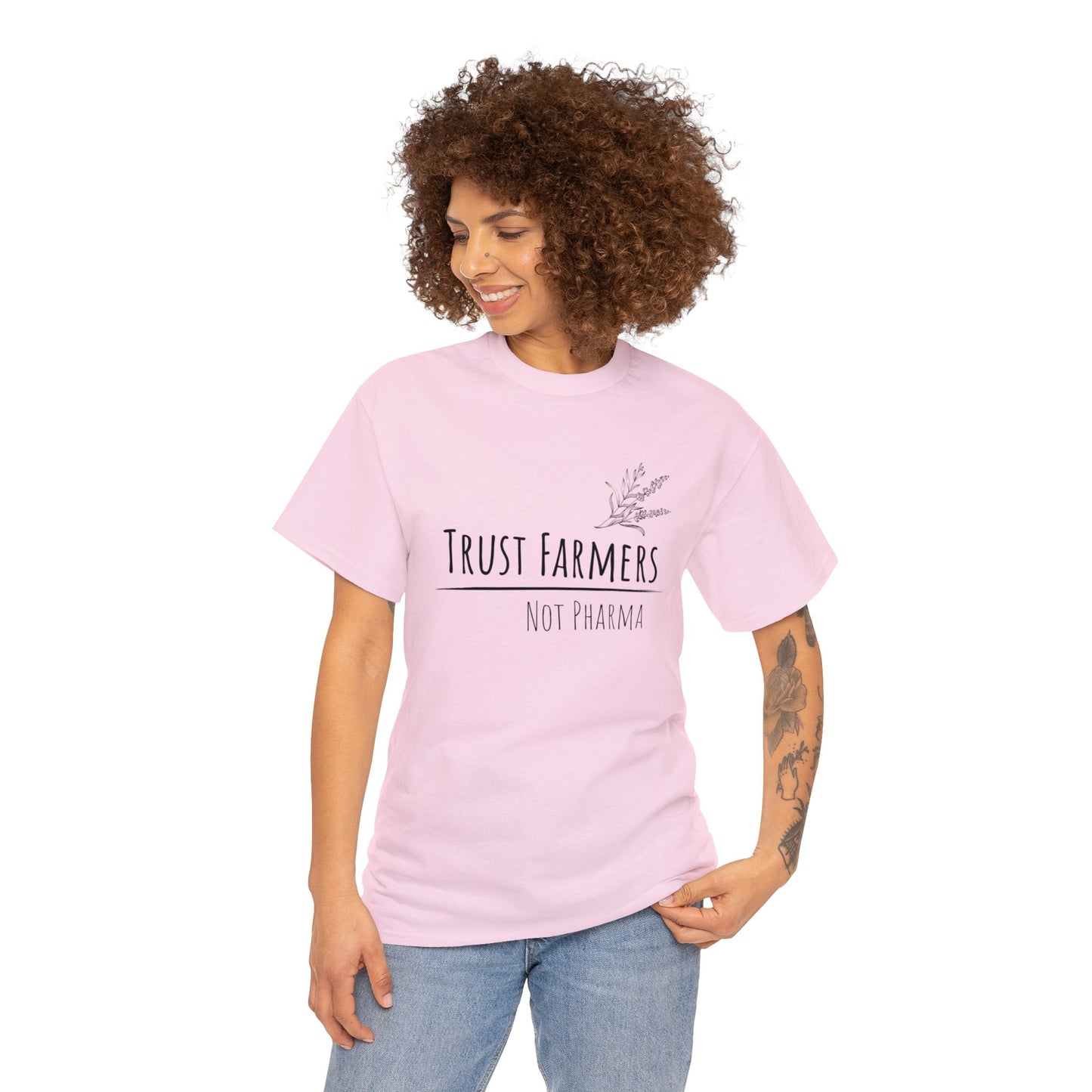 Trust Farmers Not Pharma - Unisex Heavy Cotton Tee