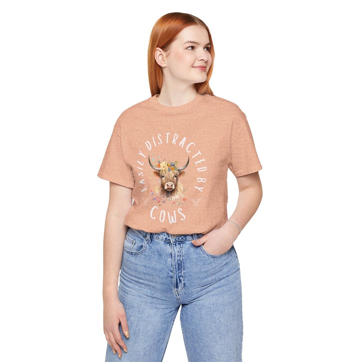 Easily Distracted By Cows - Unisex Jersey Short Sleeve Tee