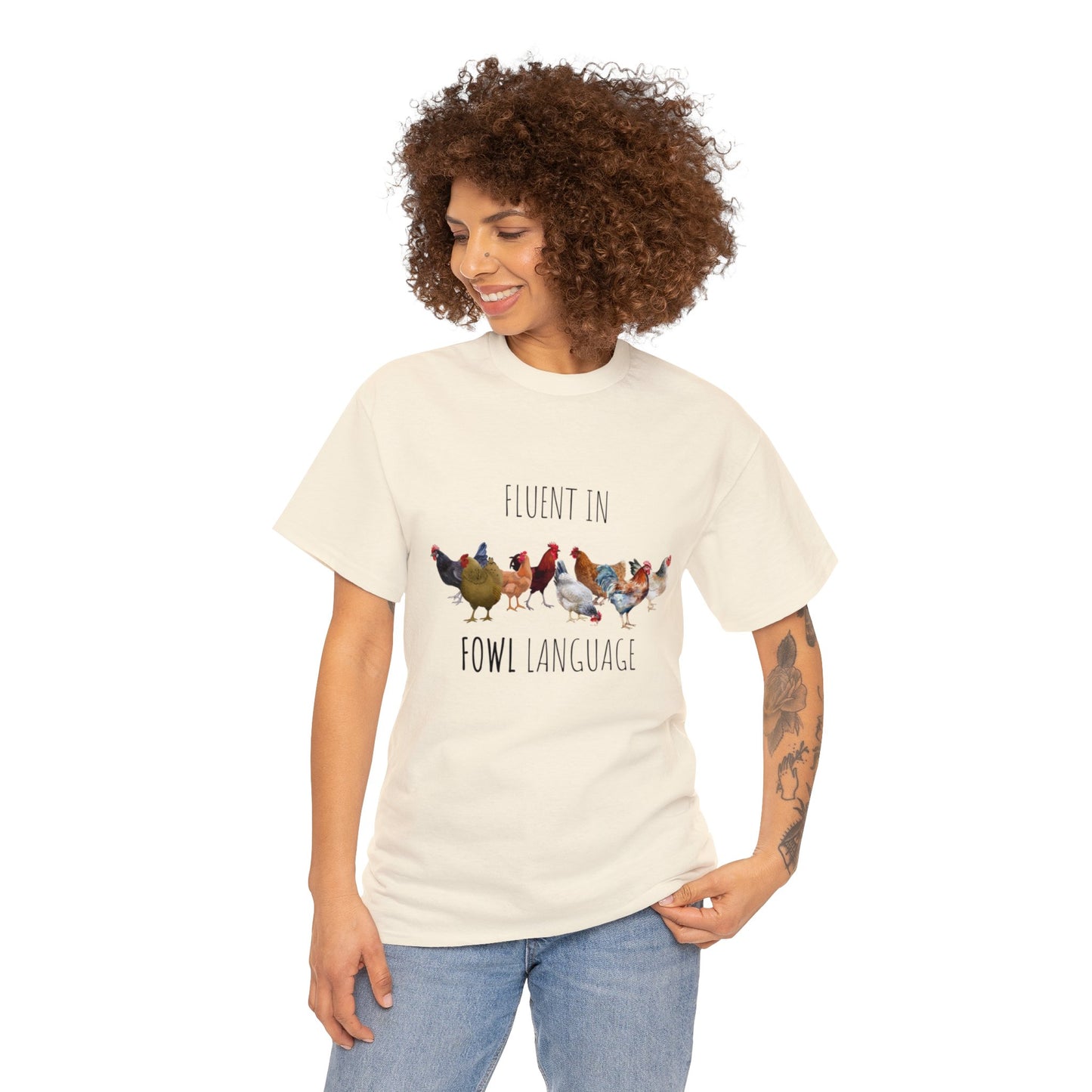 Fluent In Fowl Language - Unisex Heavy Cotton Tee