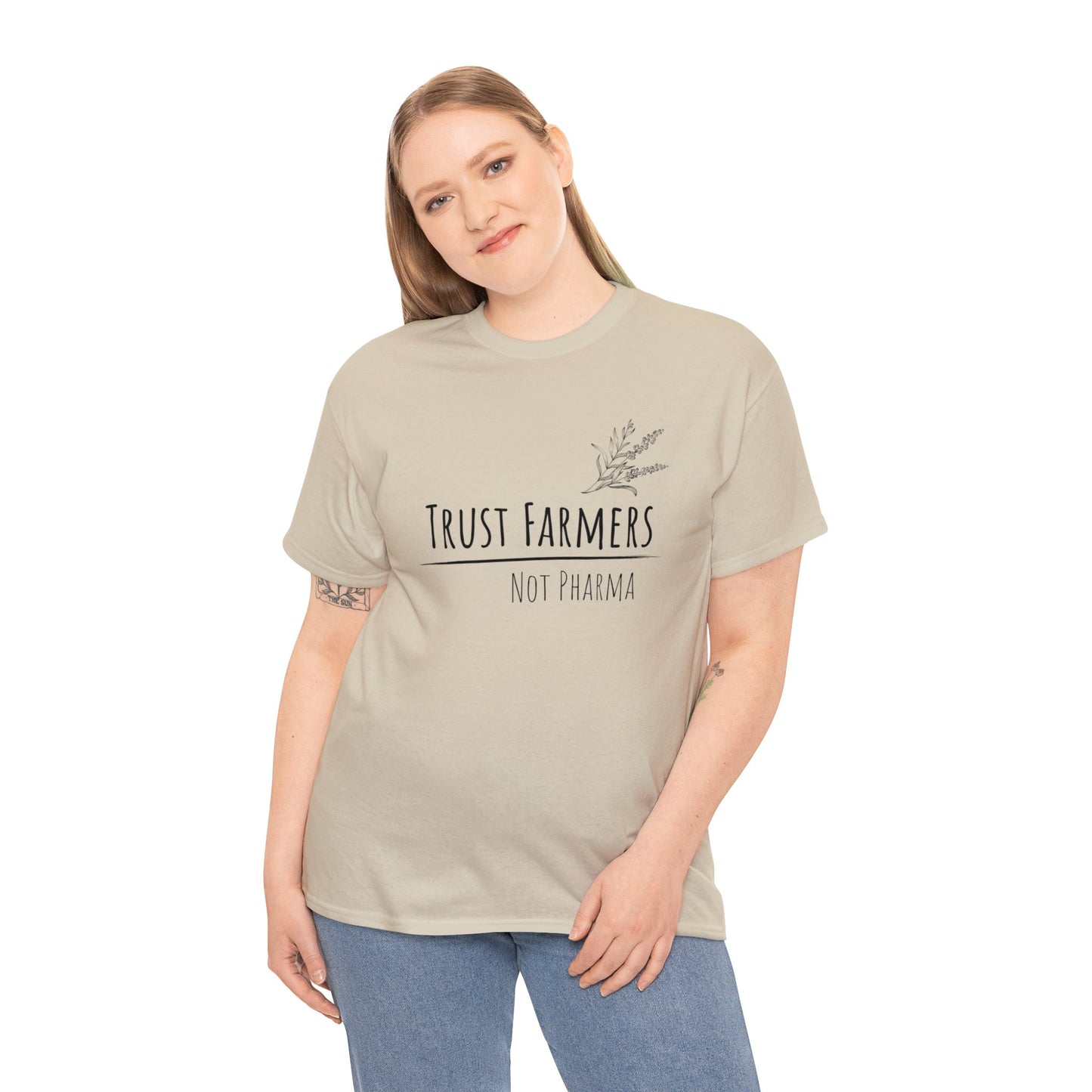 Trust Farmers Not Pharma - Unisex Heavy Cotton Tee