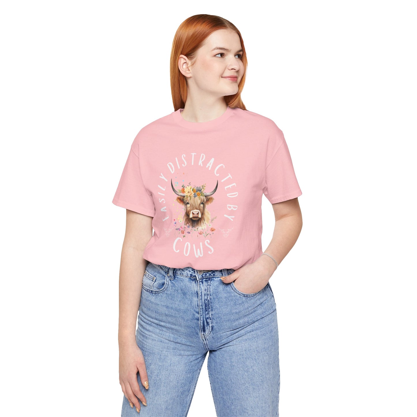 Easily Distracted By Cows - Unisex Jersey Short Sleeve Tee