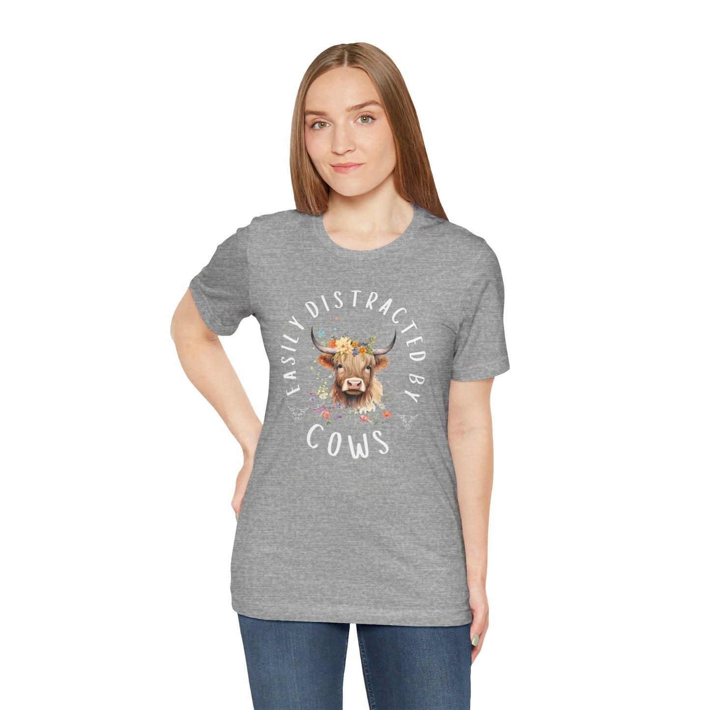 Easily Distracted By Cows - Unisex Jersey Short Sleeve Tee