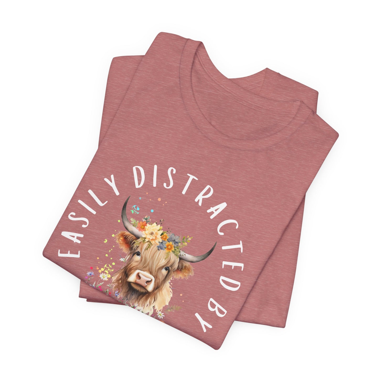 Easily Distracted By Cows - Unisex Jersey Short Sleeve Tee