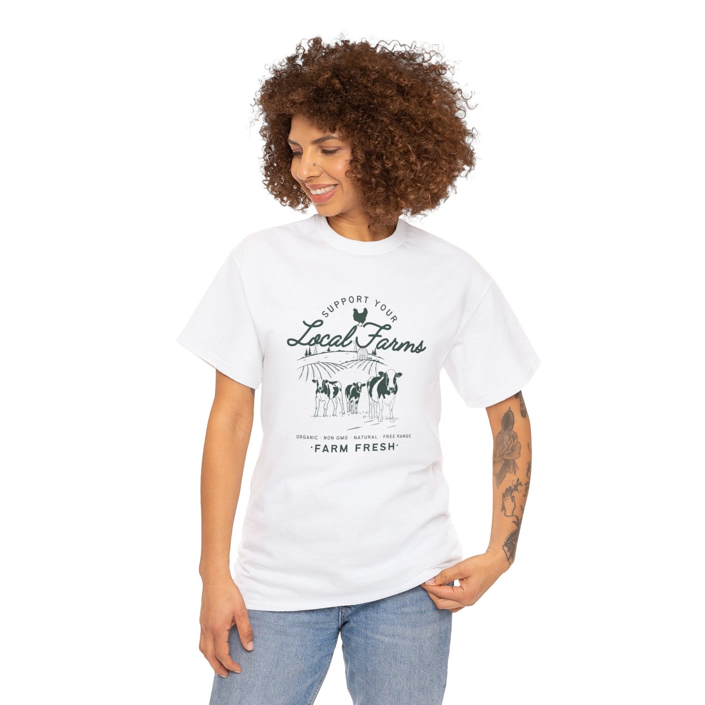 Support Your Local Farms - Unisex Heavy Cotton Tee