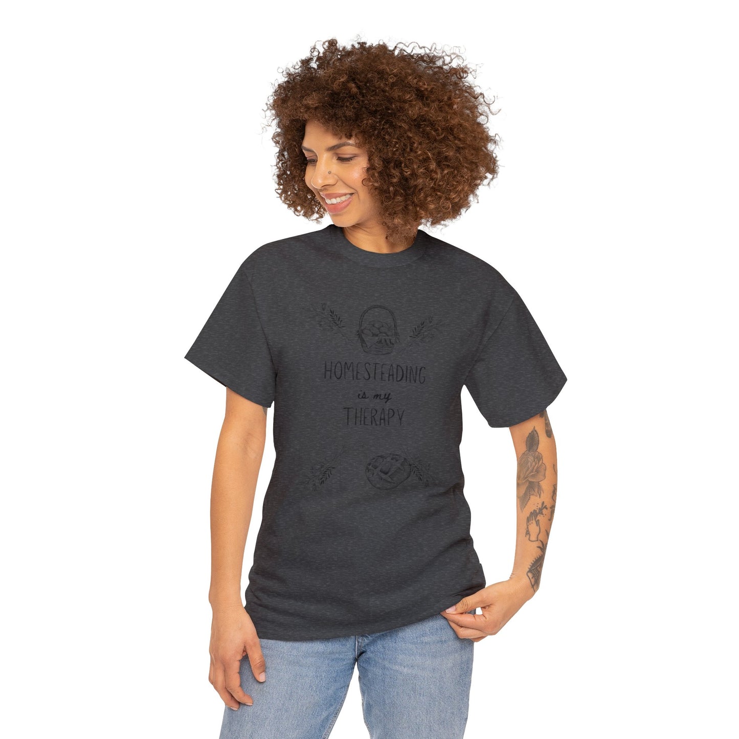 Homesteading Is My Therapy - Unisex Heavy Cotton Tee