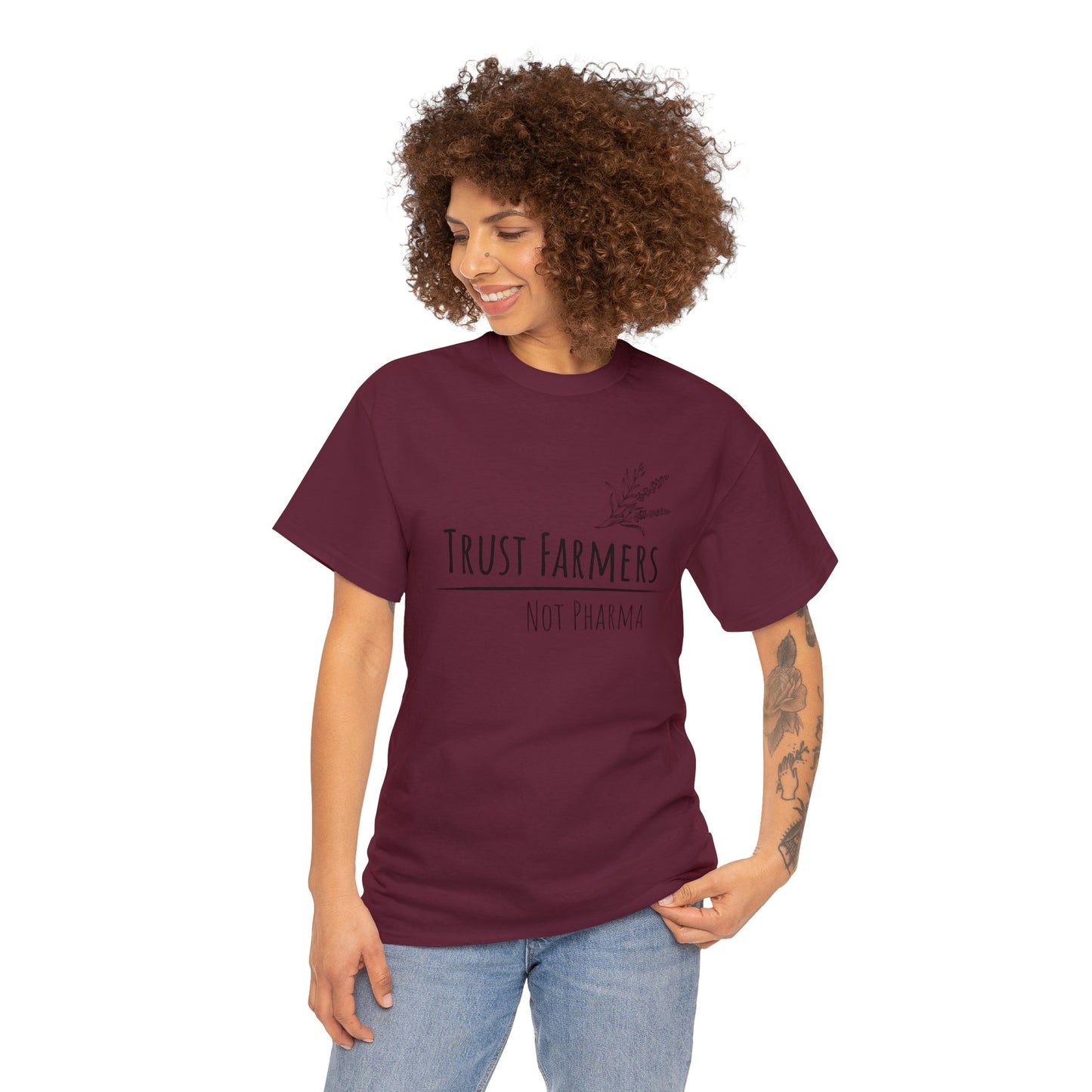 Trust Farmers Not Pharma - Unisex Heavy Cotton Tee