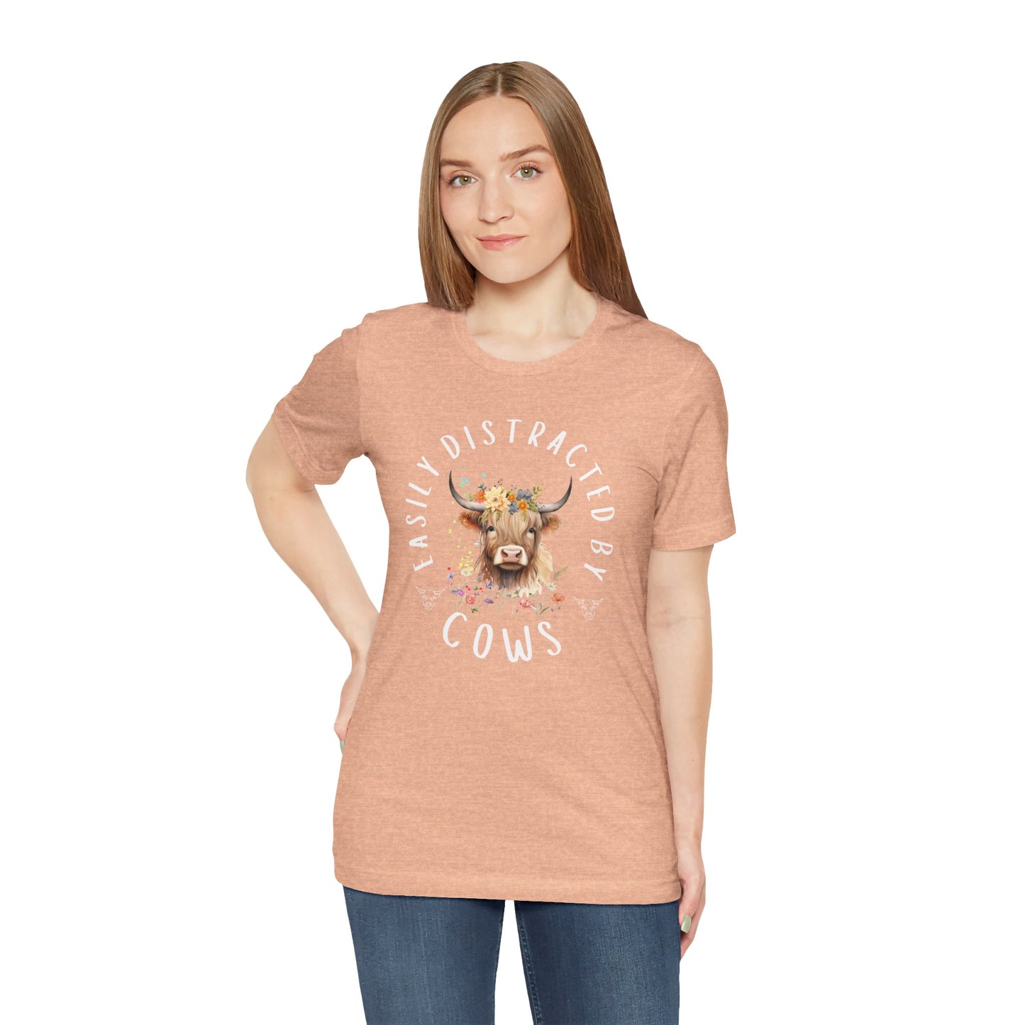 Easily Distracted By Cows - Unisex Jersey Short Sleeve Tee