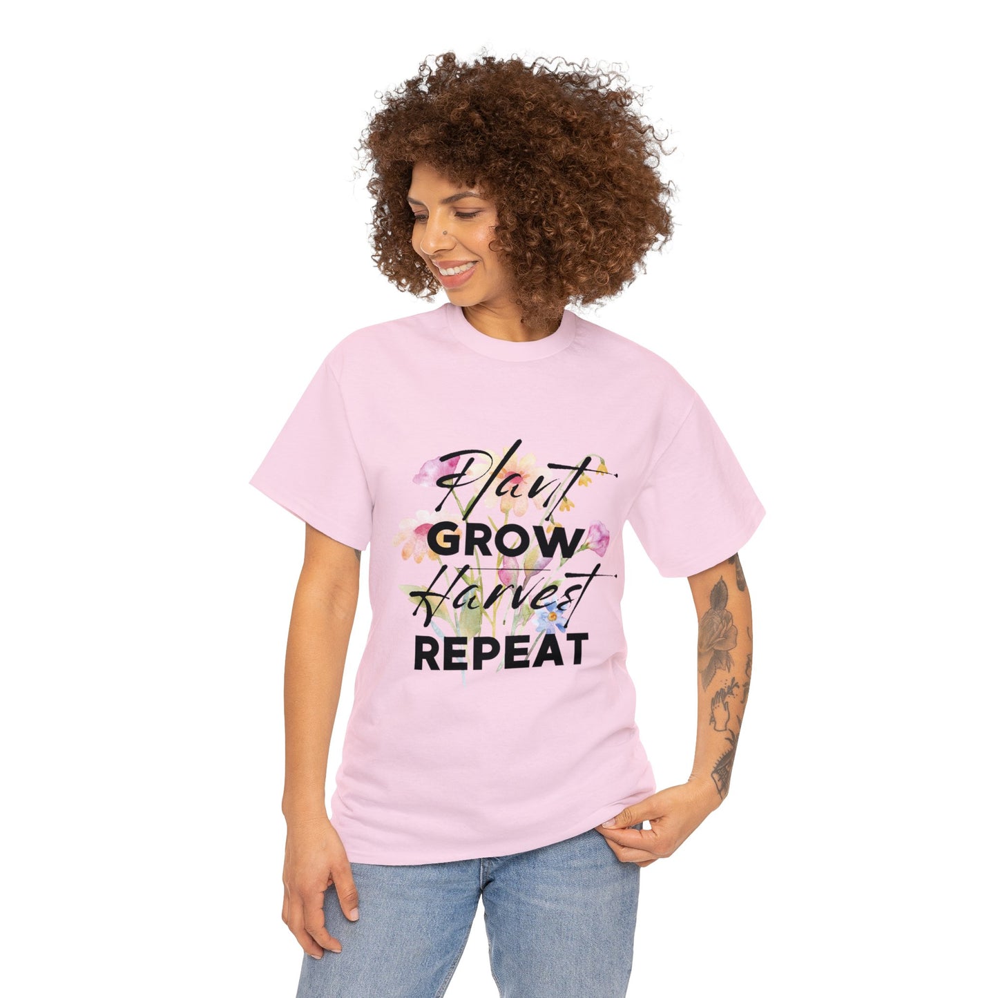 Plant. Grow. Harvest. Repeat. - Unisex Heavy Cotton Tee