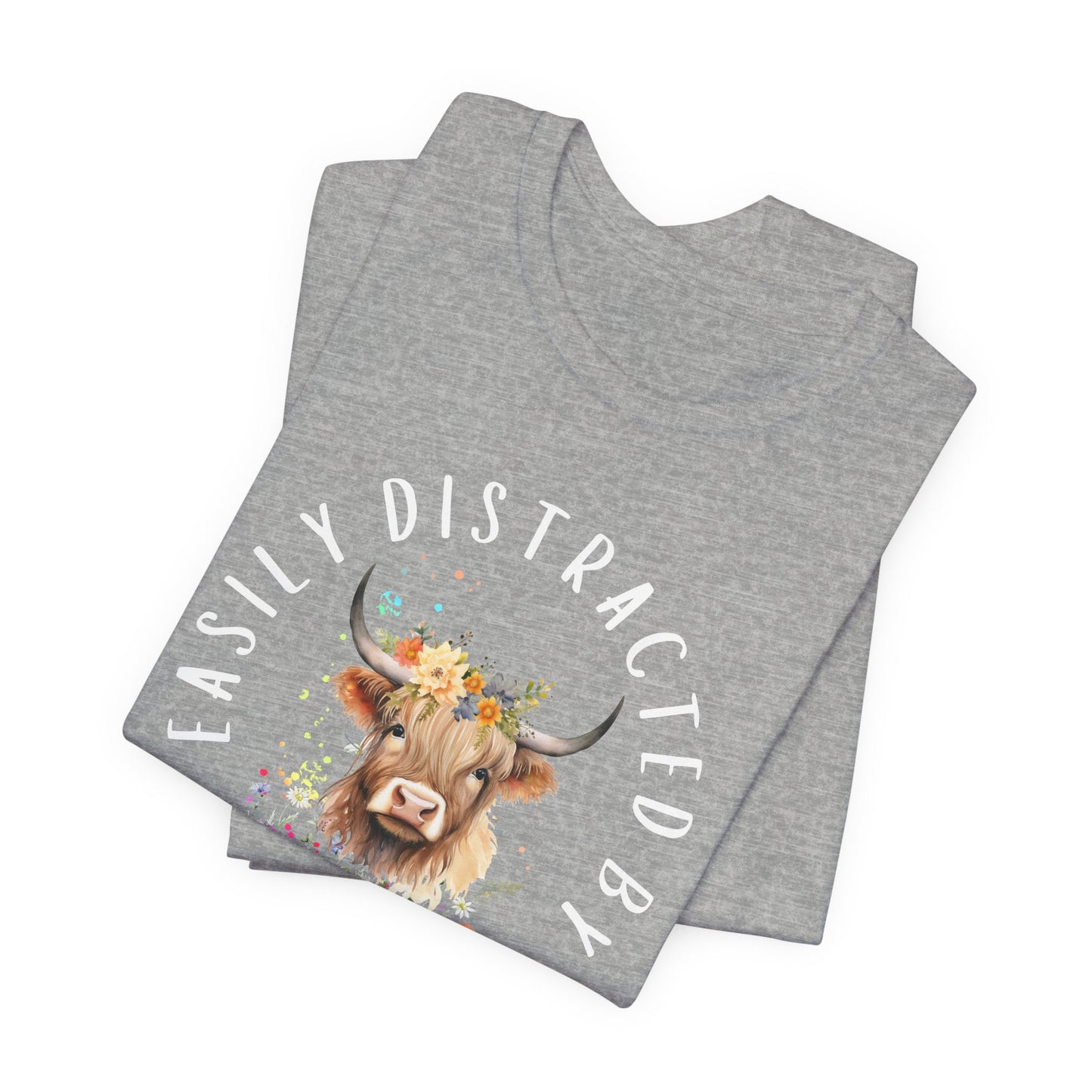 Easily Distracted By Cows - Unisex Jersey Short Sleeve Tee