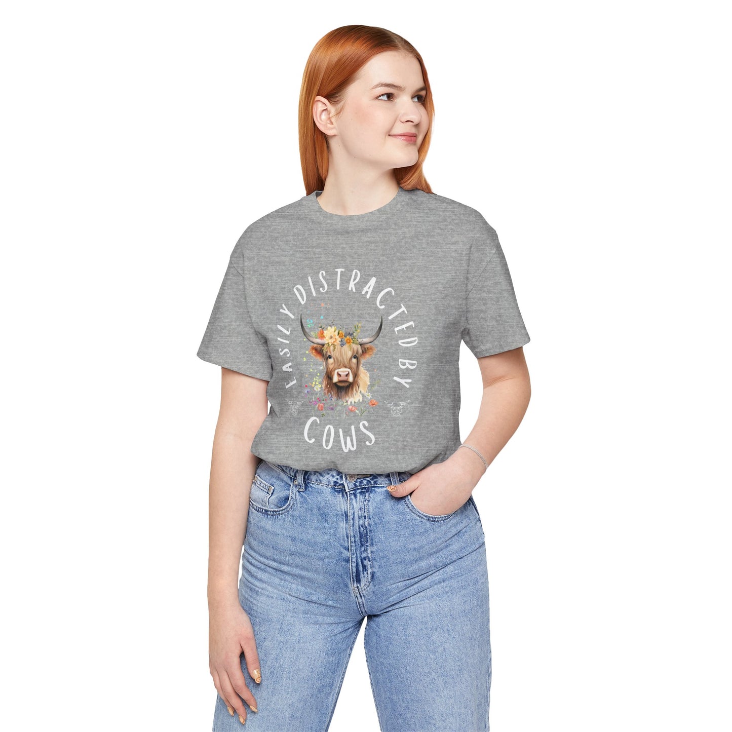 Easily Distracted By Cows - Unisex Jersey Short Sleeve Tee