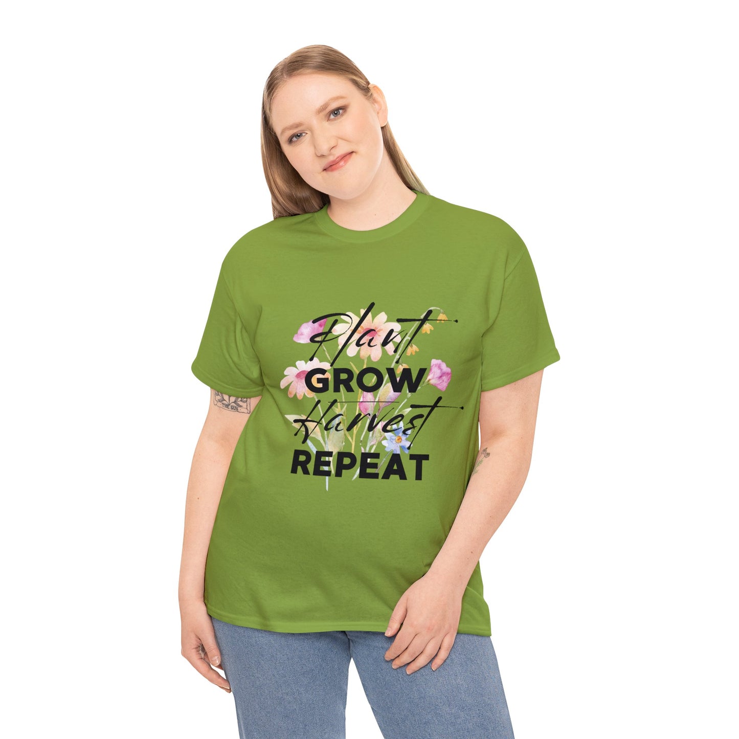 Plant. Grow. Harvest. Repeat. - Unisex Heavy Cotton Tee