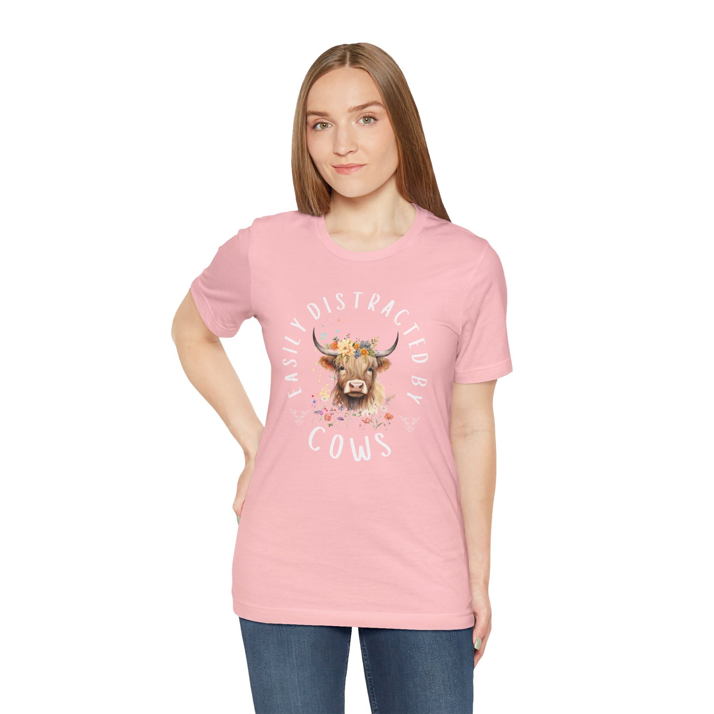 Easily Distracted By Cows - Unisex Jersey Short Sleeve Tee