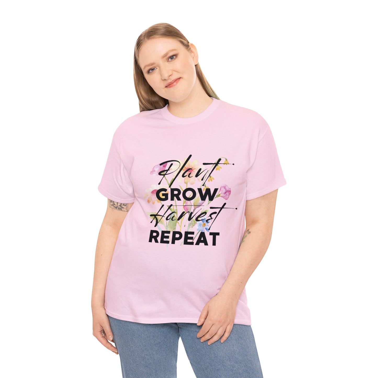 Plant. Grow. Harvest. Repeat. - Unisex Heavy Cotton Tee