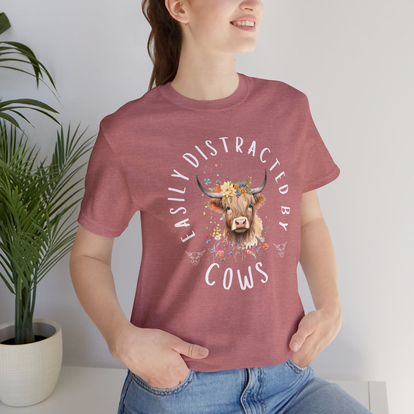 Easily Distracted By Cows - Unisex Jersey Short Sleeve Tee