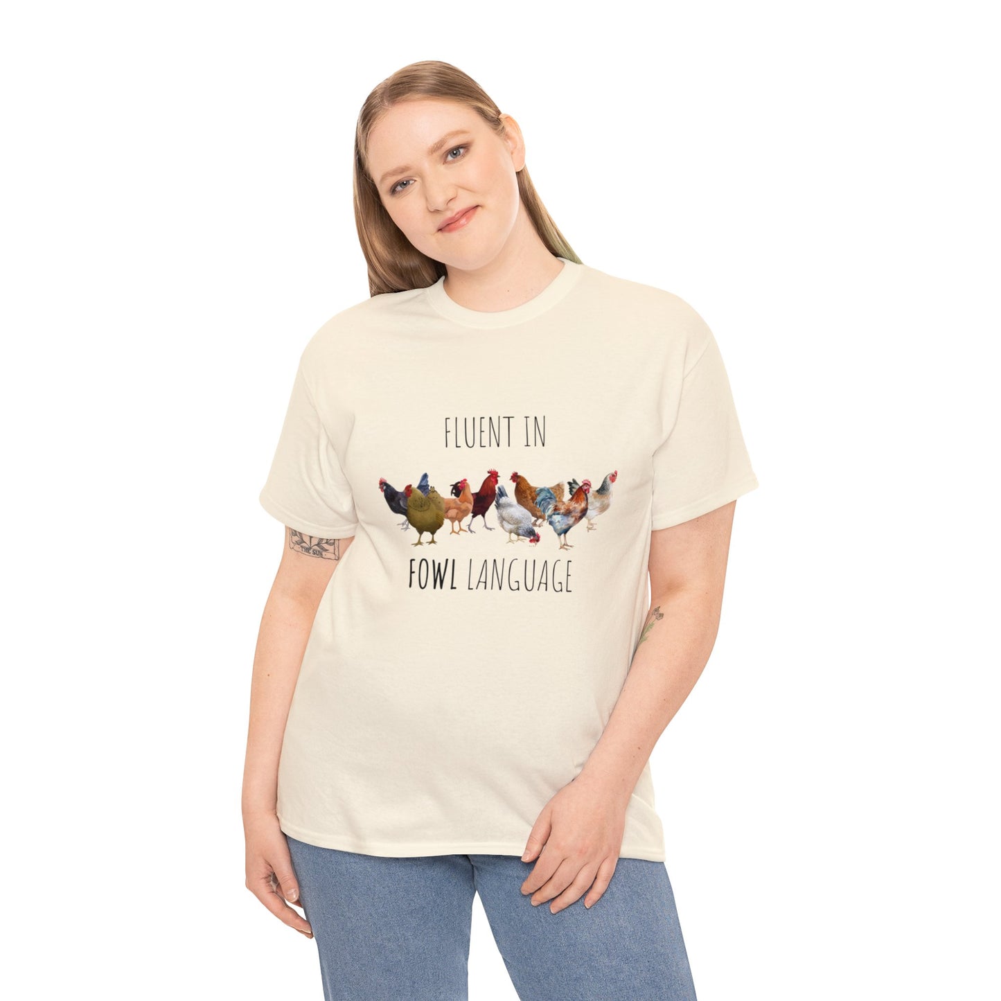 Fluent In Fowl Language - Unisex Heavy Cotton Tee