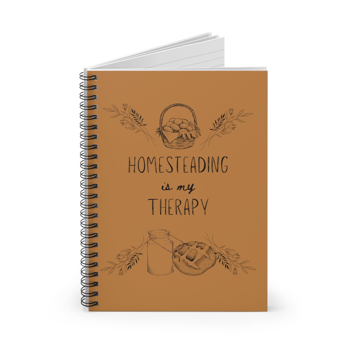 Homesteading Is My Therapy - Spiral Notebook - Ruled Line