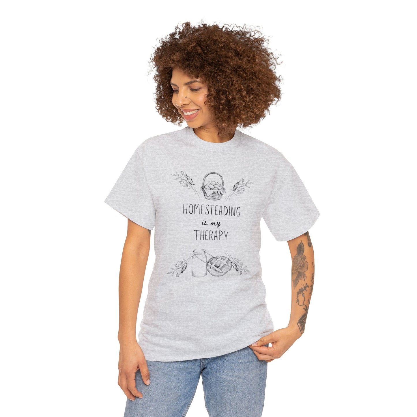 Homesteading Is My Therapy - Unisex Heavy Cotton Tee