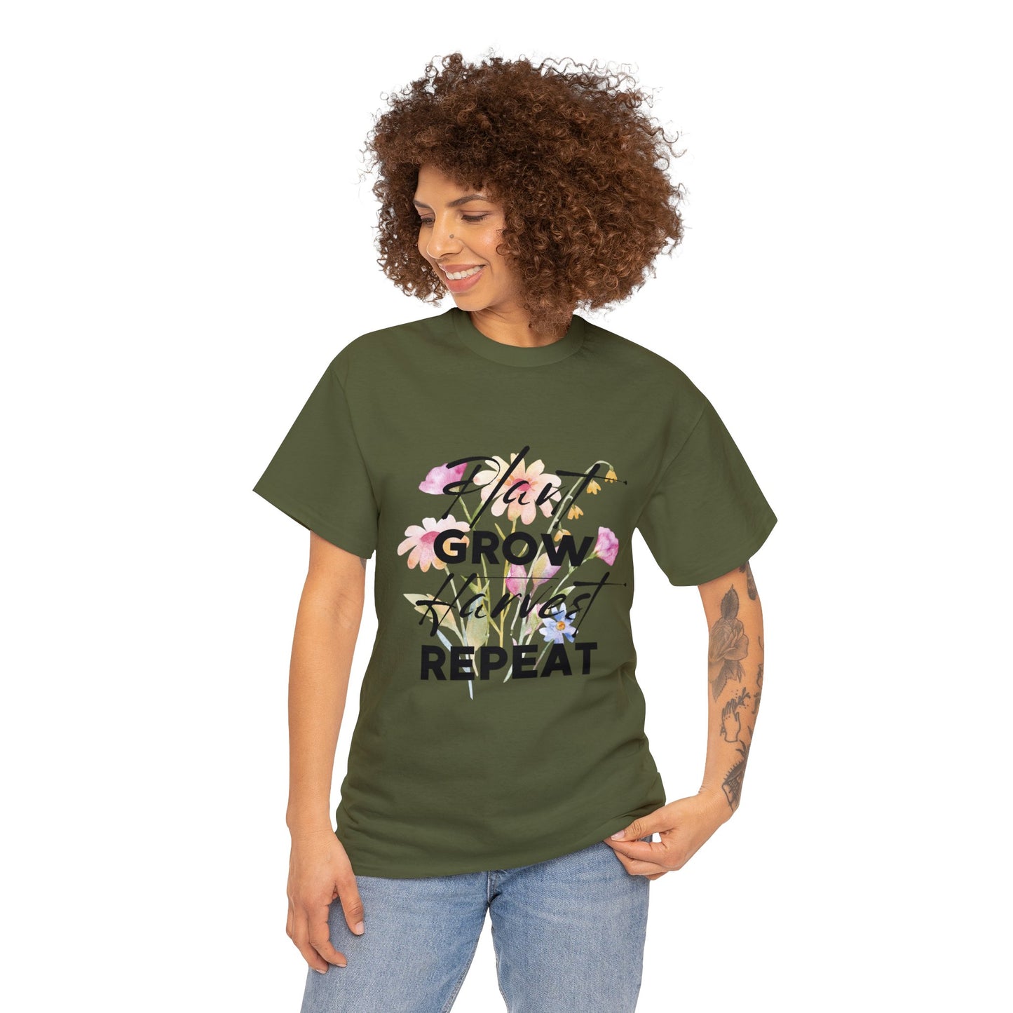 Plant. Grow. Harvest. Repeat. - Unisex Heavy Cotton Tee