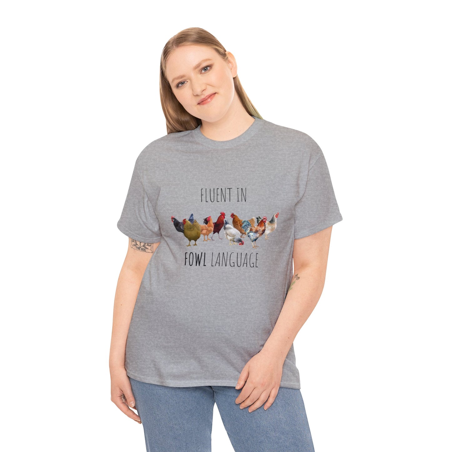 Fluent In Fowl Language - Unisex Heavy Cotton Tee