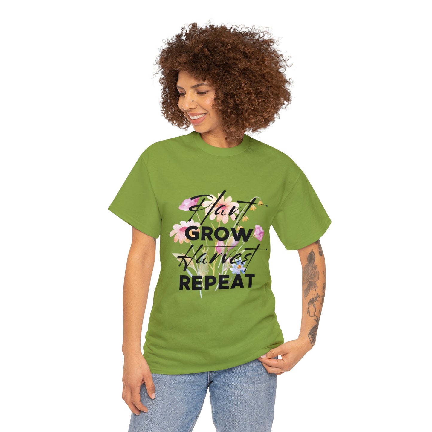 Plant. Grow. Harvest. Repeat. - Unisex Heavy Cotton Tee