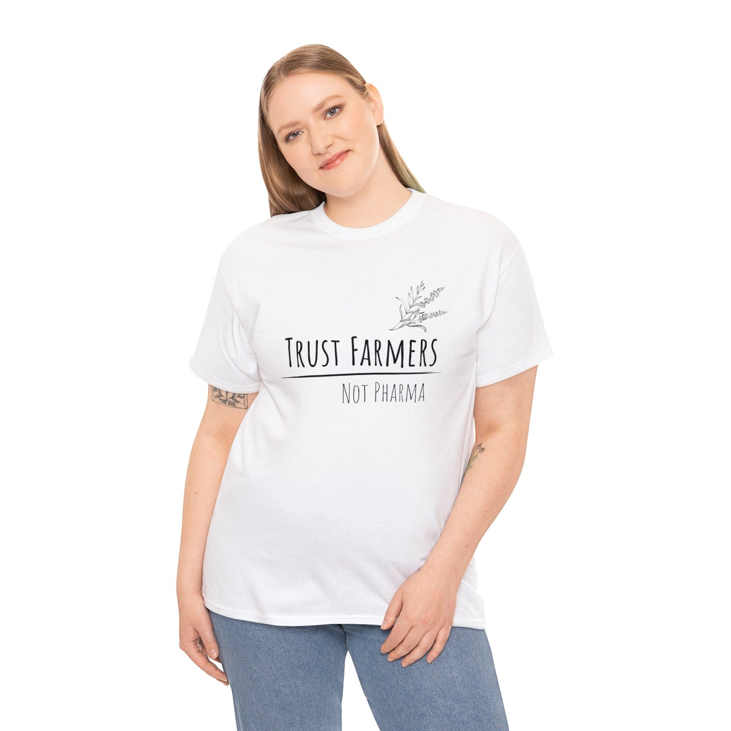 Trust Farmers Not Pharma - Unisex Heavy Cotton Tee