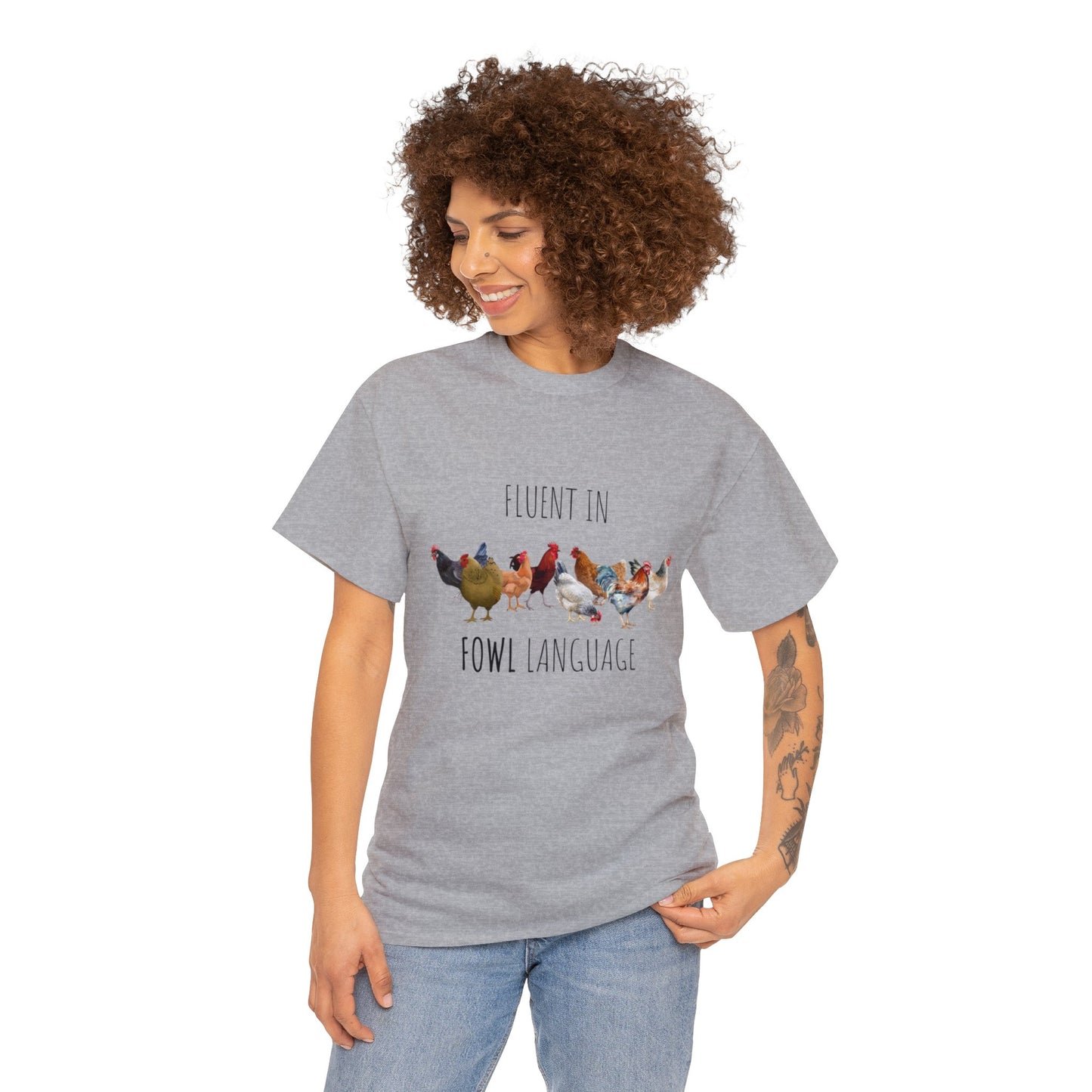 Fluent In Fowl Language - Unisex Heavy Cotton Tee