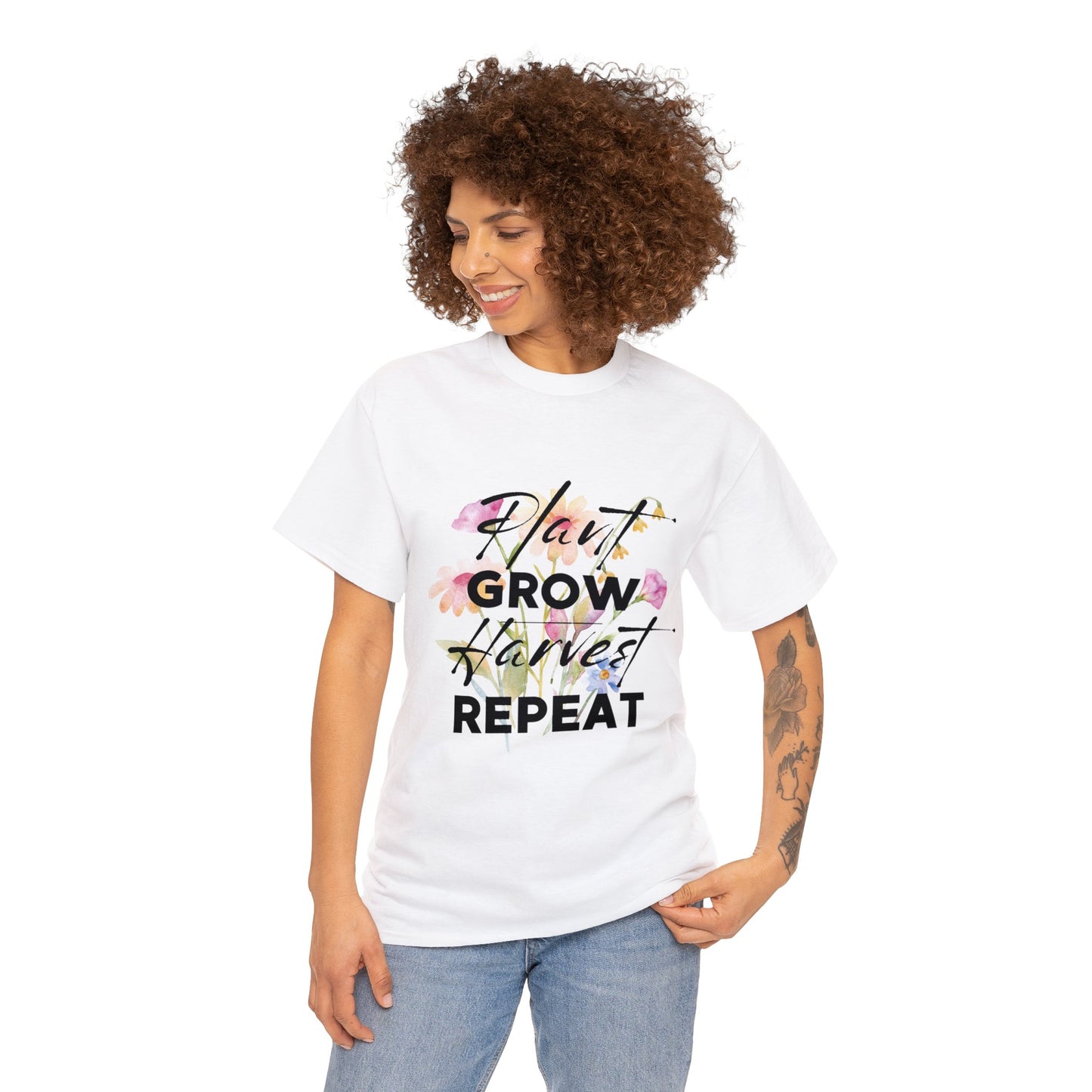 Plant. Grow. Harvest. Repeat. - Unisex Heavy Cotton Tee