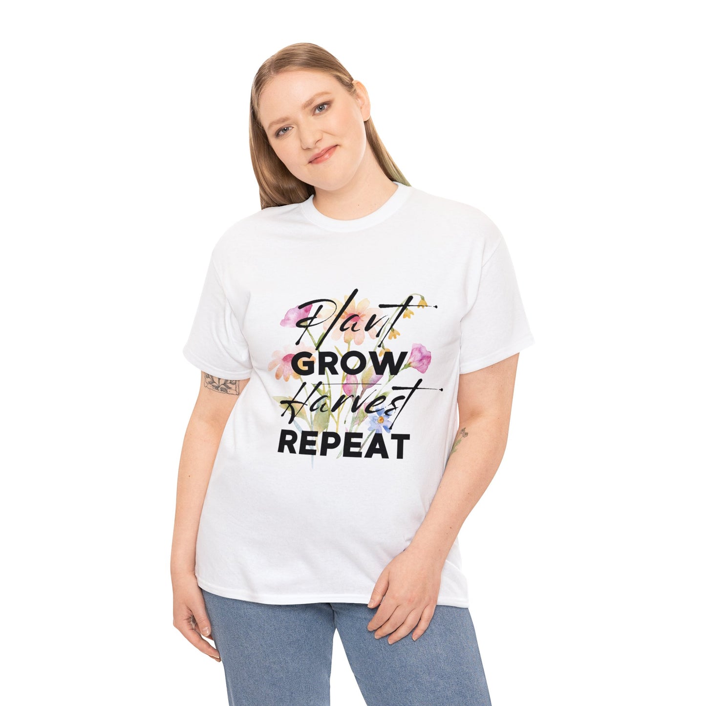 Plant. Grow. Harvest. Repeat. - Unisex Heavy Cotton Tee