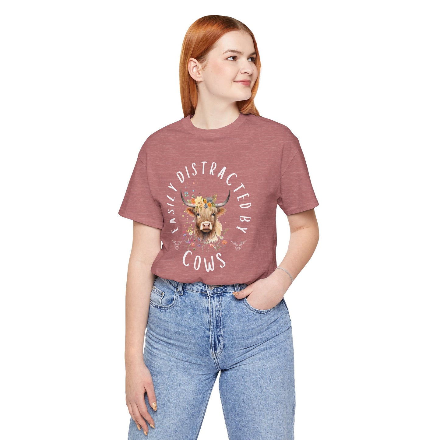 Easily Distracted By Cows - Unisex Jersey Short Sleeve Tee