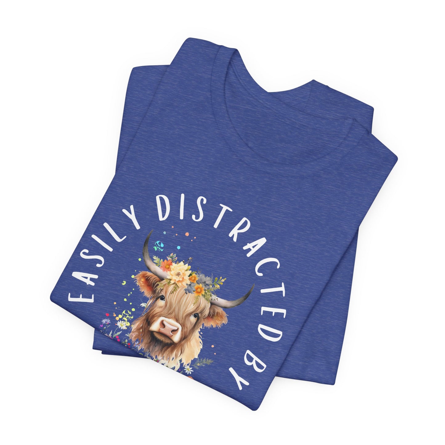 Easily Distracted By Cows - Unisex Jersey Short Sleeve Tee