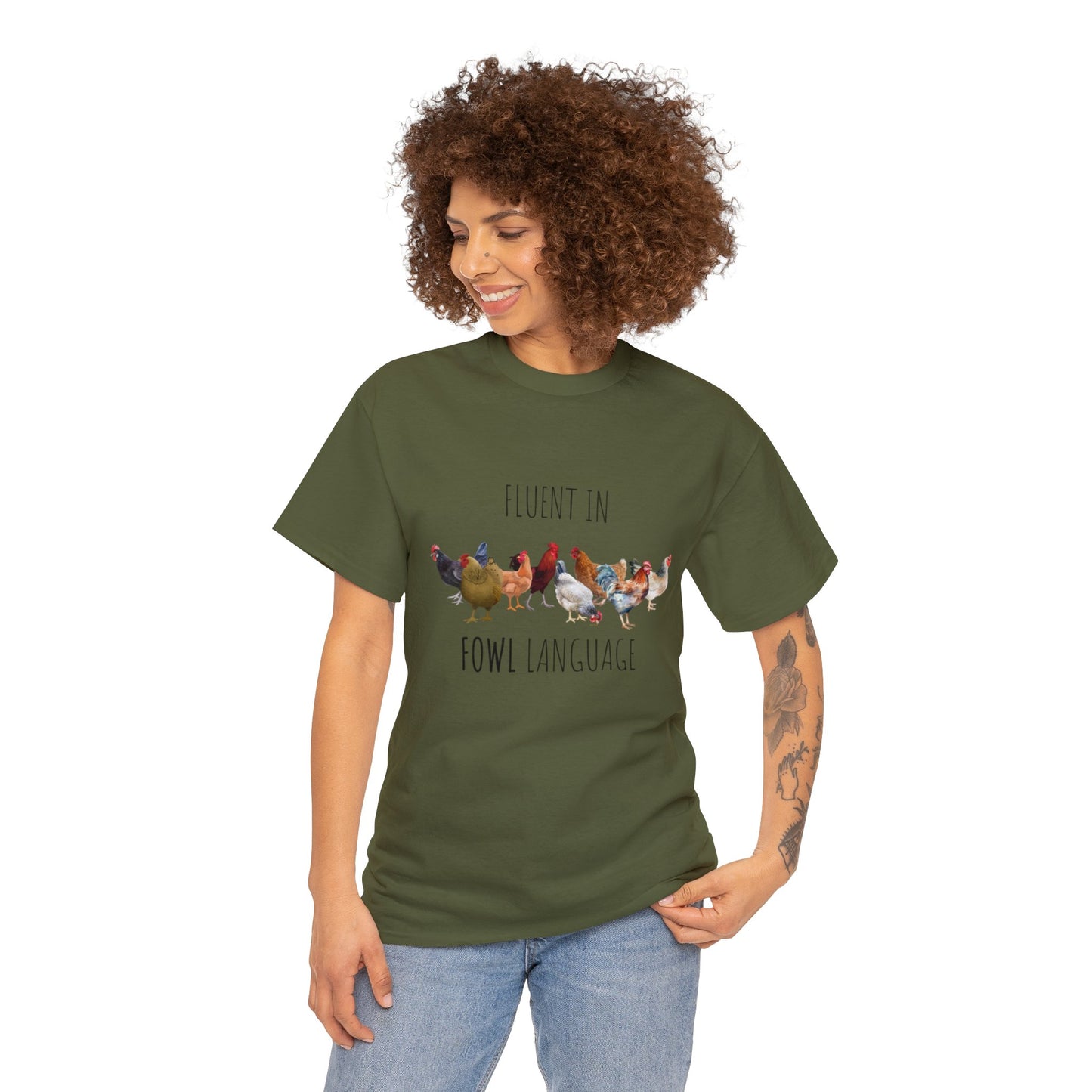 Fluent In Fowl Language - Unisex Heavy Cotton Tee