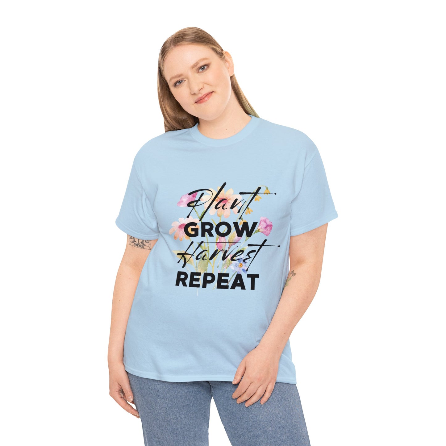 Plant. Grow. Harvest. Repeat. - Unisex Heavy Cotton Tee