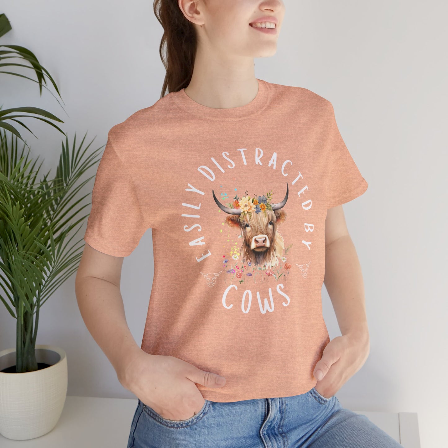 Easily Distracted By Cows - Unisex Jersey Short Sleeve Tee