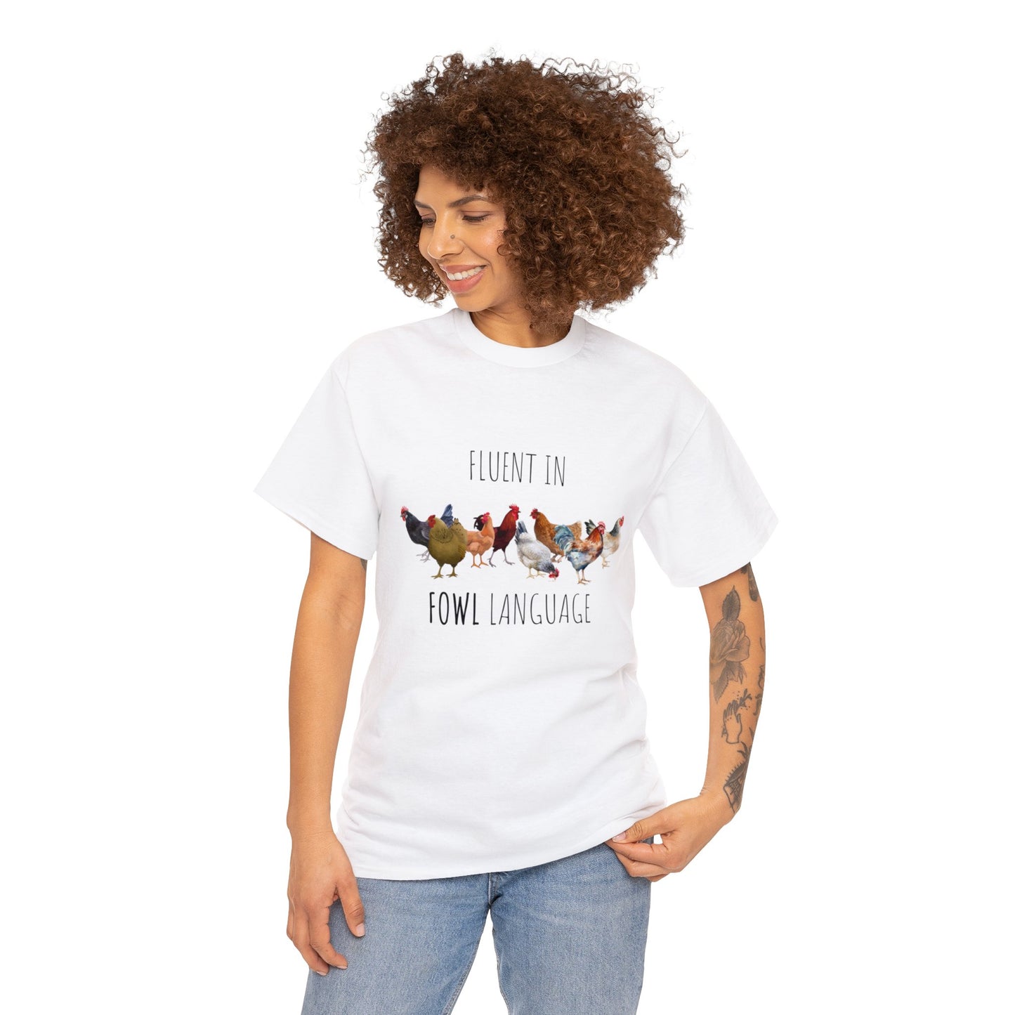 Fluent In Fowl Language - Unisex Heavy Cotton Tee