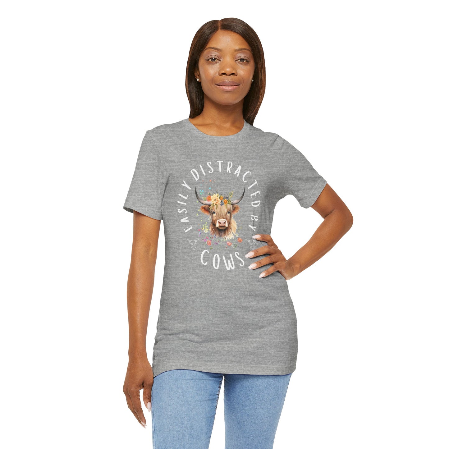 Easily Distracted By Cows - Unisex Jersey Short Sleeve Tee