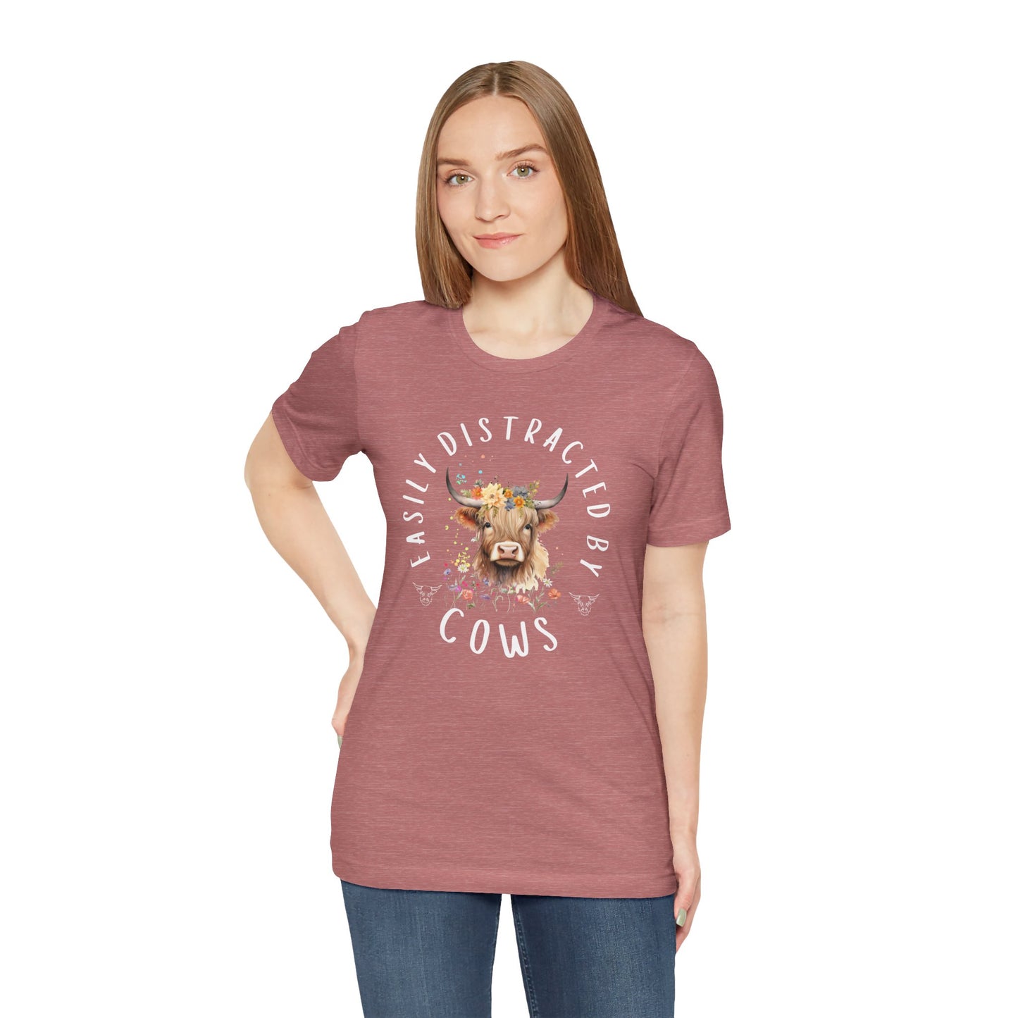 Easily Distracted By Cows - Unisex Jersey Short Sleeve Tee