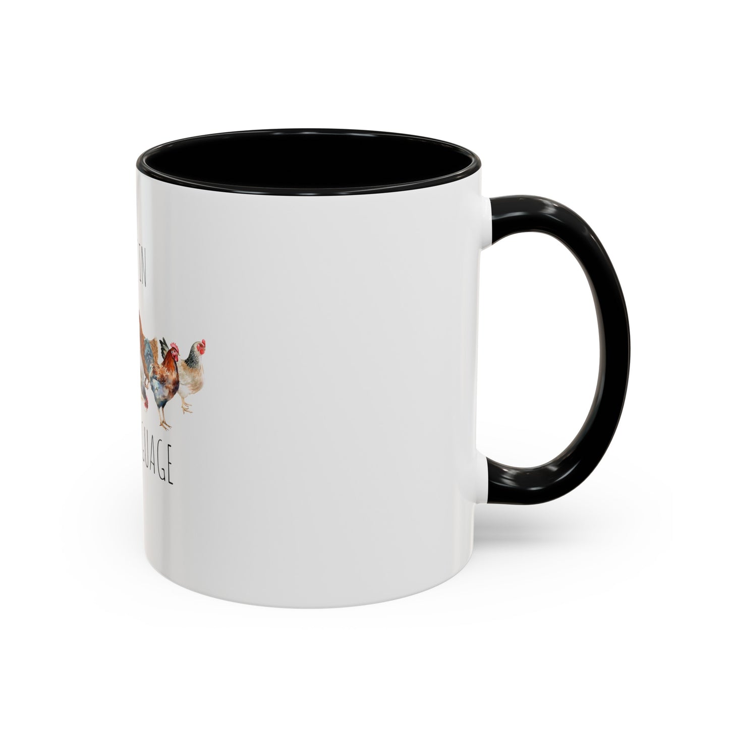 Fluent In Fowl Language - Accent Coffee Mug, 11oz