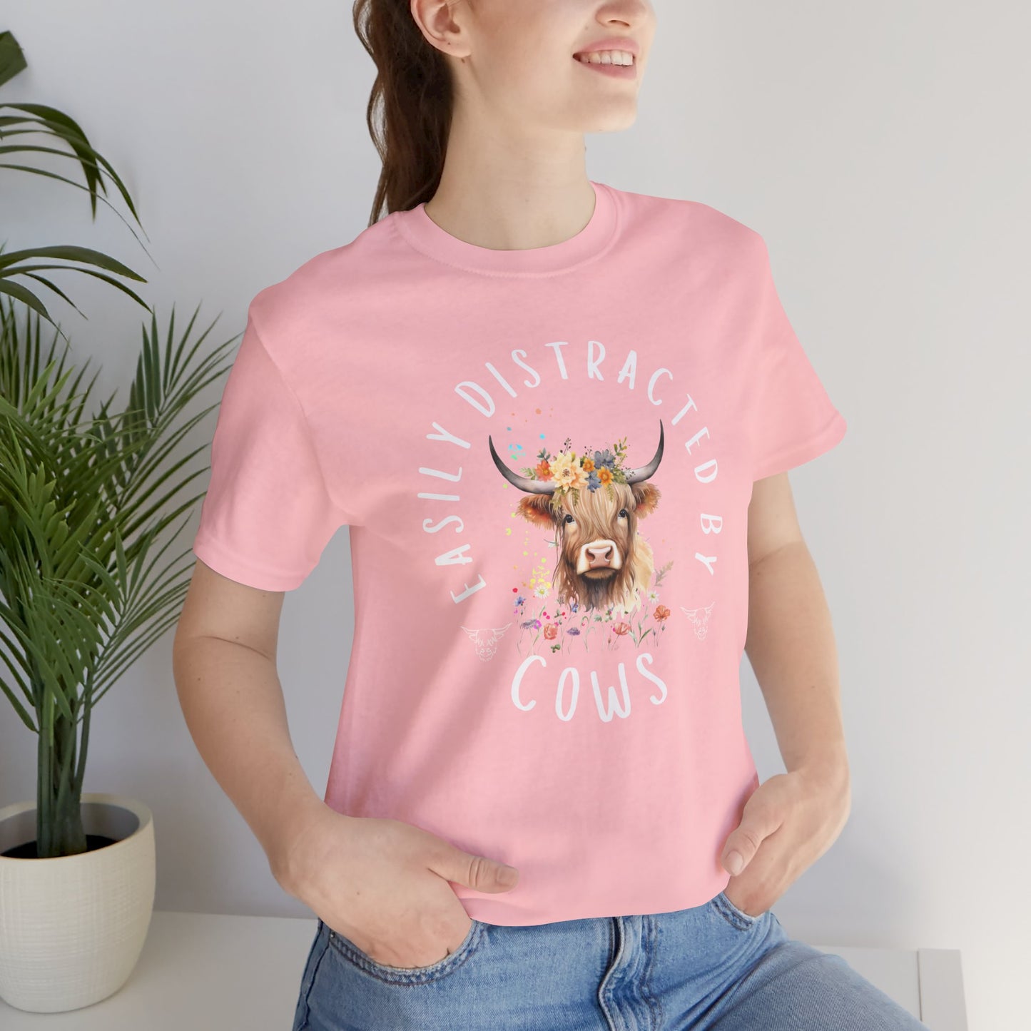 Easily Distracted By Cows - Unisex Jersey Short Sleeve Tee