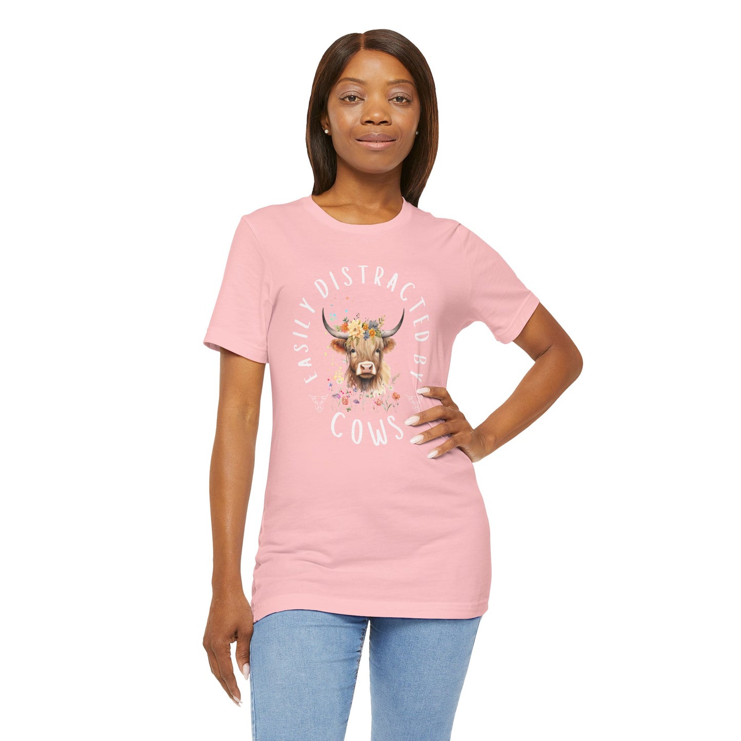 Easily Distracted By Cows - Unisex Jersey Short Sleeve Tee